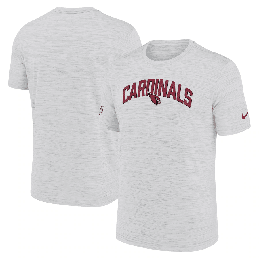 Men's Arizona Cardinals White Sideline Velocity Stack Performance T-Shirt Men's Arizona Cardinals White Sideline Velocity Stack Performance T-Shirt